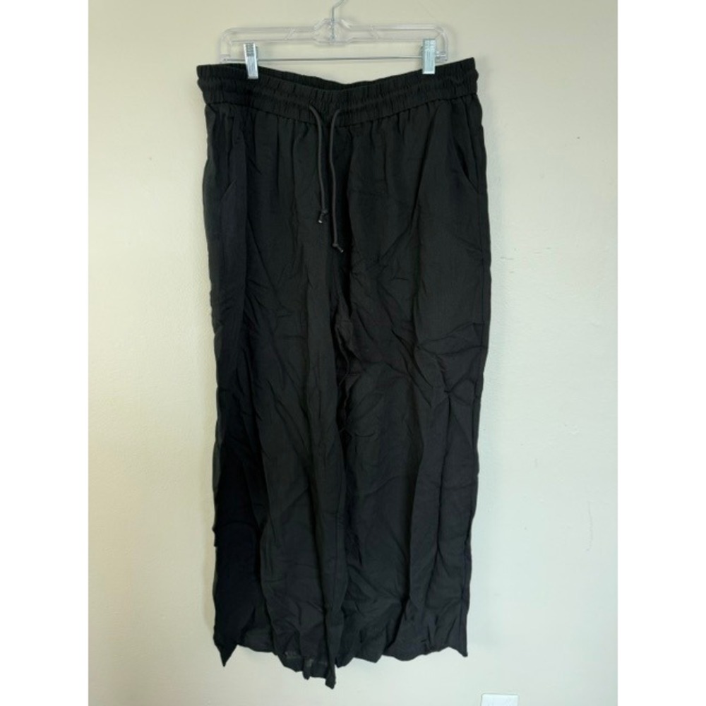 Halara Black Wide Leg Drawstring Pants Women 1X Plus Size New With Tags